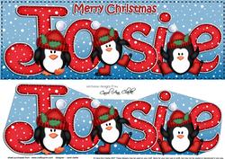 Xmas Josie Penguins Large Dl & 3D Decoupage