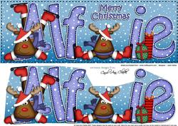 Xmas Alfie Rudolph Large Dl & 3D Decoupage