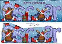 Xmas Oscar Rudolph Large Dl & 3D Decoupage