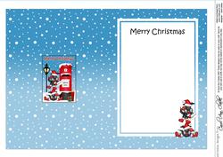 Christmas Scottie Dogs Postbox 5x7 Matching Insert