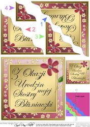 Polish Birthday Twin Sister Flowers Wavy Corner Stacker