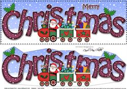 Large Dl Christmas Santa's Train Quick Card 3D Decoupage