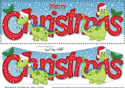 Large Dl Christmas Denis Dinosaur Quick Card 3D Decoupage