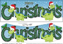Large Dl Christmas Denis Dinosaur Quick Card 3D Decoupage