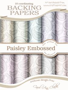 'paisley Embossed' Backing Paper Kit