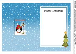 Christmas Cute Little Penguin Lamp Post 5x7 Matching Insert