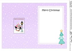 Christmas Cute Little Penguin Lamp Post 5x7 Matching Insert