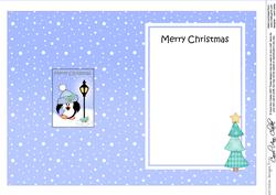 Christmas Cute Little Penguin Lamp Post 5x7 Matching Insert