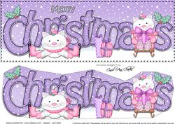 Large Dl Christmas Cute Little Cats 3D Decoupage