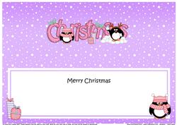 Christmas Cute Little Penguins Matching Large Dl Insert