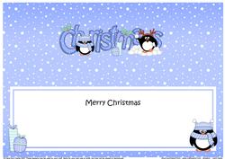 Christmas Cute Little Penguins Matching Large Dl Insert