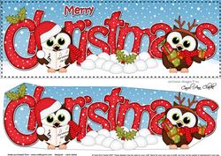 Large Dl Christmas Little Hoot Owls 3D Decoupage