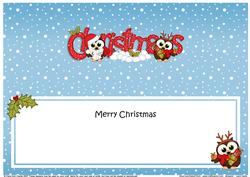 Christmas Little Hoot Owls Matching Large Dl Insert