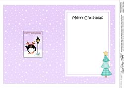 Christmas Cute Little Penguin Lamp Post 5x7 Matching Insert