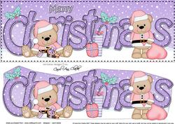 Large Dl Christmas Livvy Bear 3D Decoupage