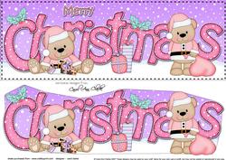 Large Dl Christmas Livvy Bear 3D Decoupage