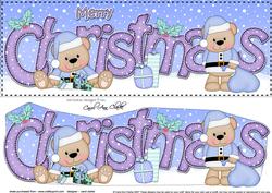Large Dl Christmas Livvy Bear 3D Decoupage