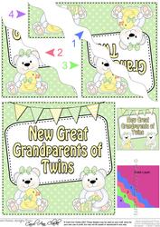 New Baby Great Grandparents of Twins Wavy Corner Stacker