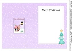 Christmas Cute Little Penguin Lamp Post 5x7 Matching Insert