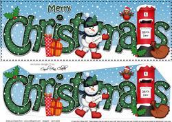 Large Dl Christmas Snowman Postbox 3D Decoupage