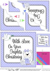 Christening Triplets Teddy Wavy Corner Side Stacker