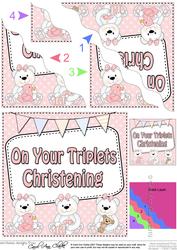 Christening Triplets Teddy Wavy Corner Side Stacker