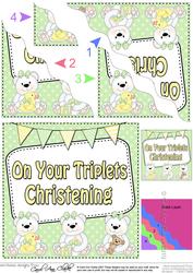 Christening Triplets Teddy Wavy Corner Side Stacker