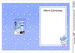 Christmas Cute Little Robin Postbox 5x7 Matching Insert