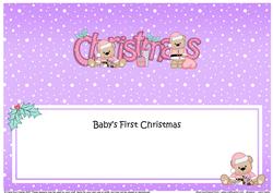 Baby's 1st Christmas Livvy Bear Large Dl Insert
