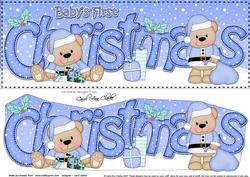 Large Dl Baby's 1st Christmas Livvy Bear 3D Decoupage
