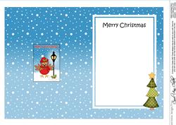Christmas Cute Little Penguin Lamp Post 5x7 Matching Insert
