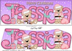 Xmas Jessica Livvy Bear Large Dl & 3D Decoupage