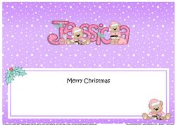 Xmas Jessica Livvy Bear Matching Large Dl Insert