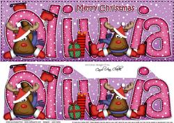 Xmas Olivia Rudolph Large Dl & 3D Decoupage