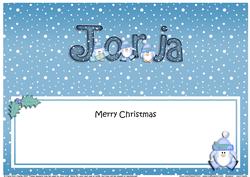 Xmas Jorja Penguins Matching Large Dl Insert