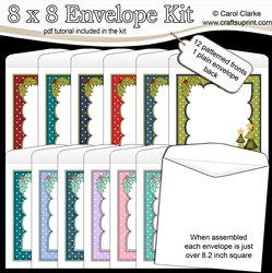 8 x 8 Christmas Holly & Trees Envelope Kit