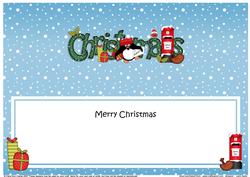 Large Dl Christmas Pip Pengin Postbox Insert