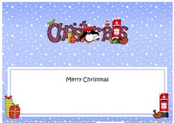 Large Dl Christmas Pip Pengin Postbox Insert