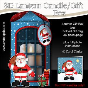 3D Xmas Santa Lantern Candle/gift Box Kit