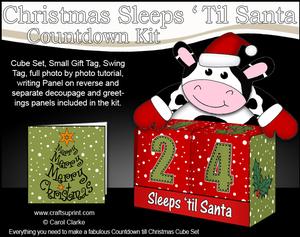 3D Milly Moo Cow Sleeps 'til Santa Countdown Cube Set