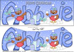 Large Dl Xmas Abbie Robins & 3D Decoupage