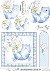 Cute Cat Quick Card with Circle Pyramage