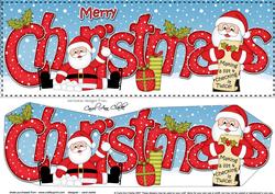 Large Dl Christmas Santa Quick Card 3D Decoupage