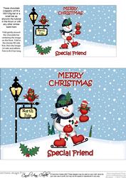 Christmas Skating Snowman Chocolate Wrapper