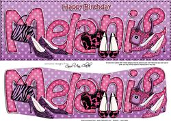 Large Dl Birthday Melanie Shoes & Handbags 3D Decoupage