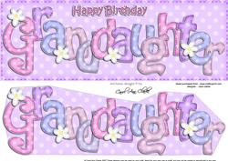 Large Dl Birthday Granddaughter Dots & Flowers 3D Decoupage