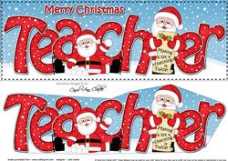 Large Dl Xmas Teacher Santa 3D Decoupage