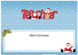 Large Dl Xmas Teacher Santa Insert
