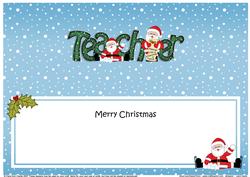 Large Dl Xmas Teacher Santa Insert