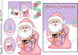 5x7 Christmas Santa's Sack 3D Decoupage